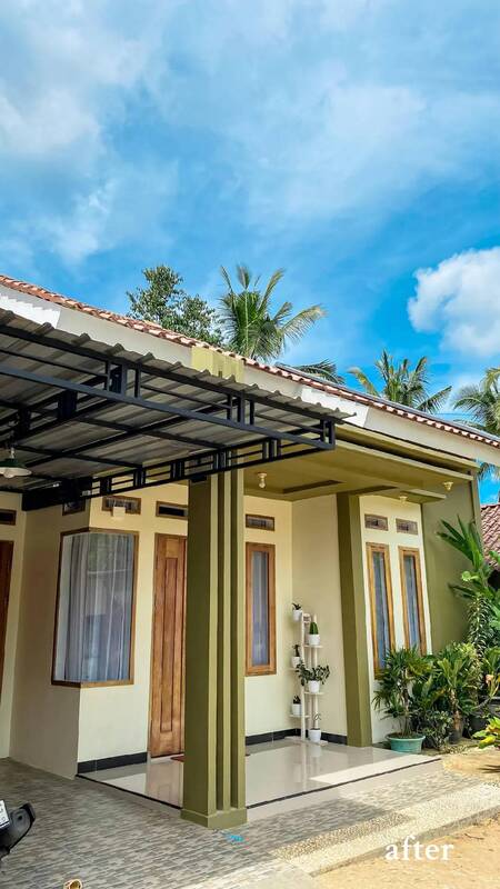 Pilar Tiga Garis Minimalis Hijau Zaitun