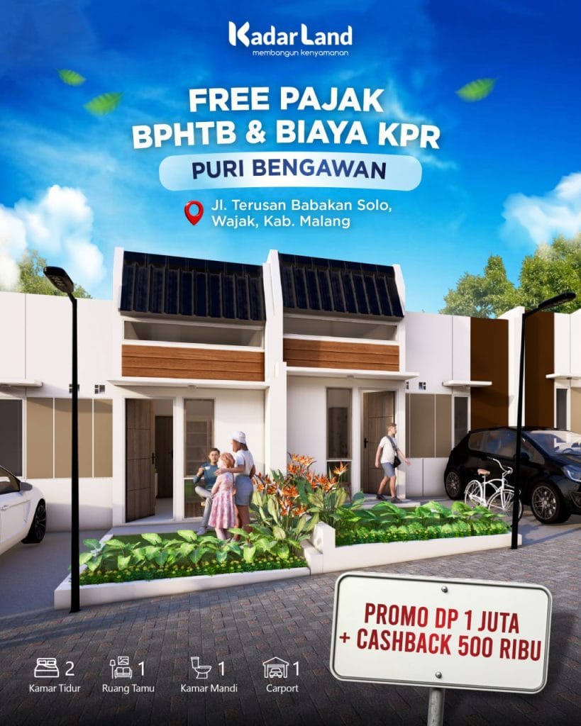 Promo DP 1 juta cashback 500 ribu di Puri Bengawan