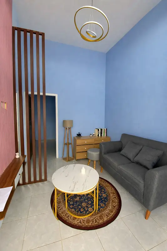 dekorasi ruang tamu rumah subsidi new ruby land