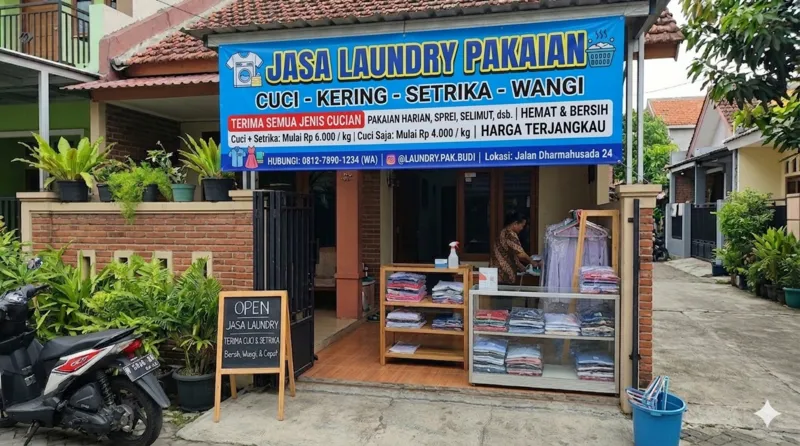 Usaha Laudry Kiloan Depan rumah