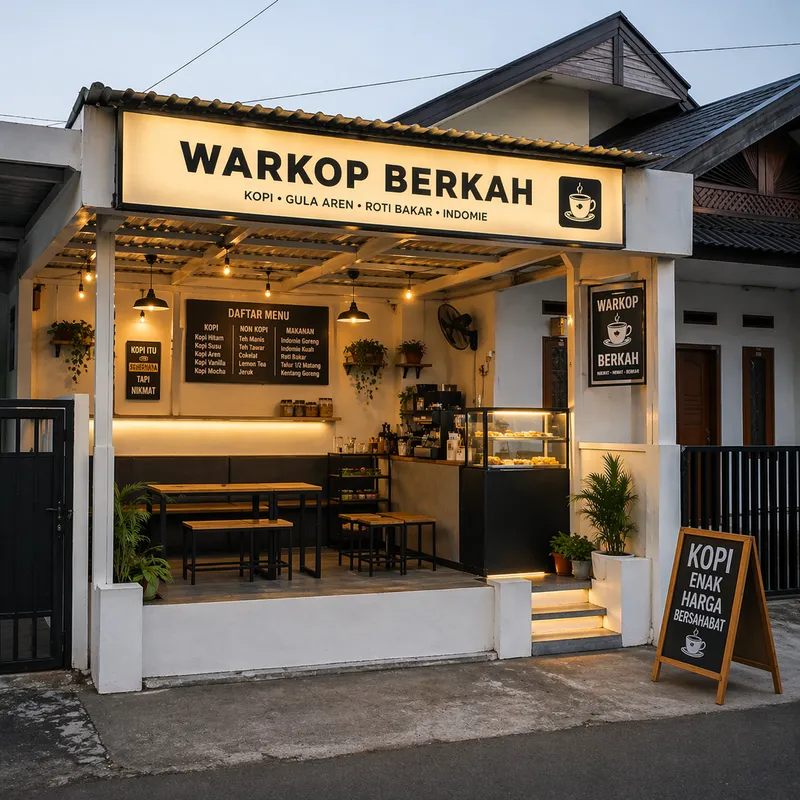 Warkop Minimalis dengan Tampilan Modern