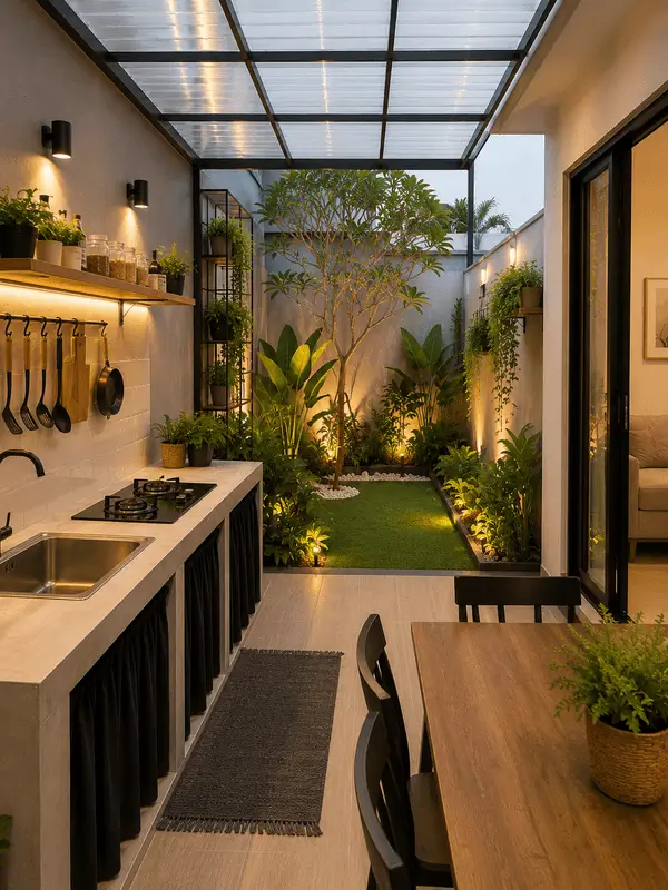 5. Dapur dan Taman Menyatu
