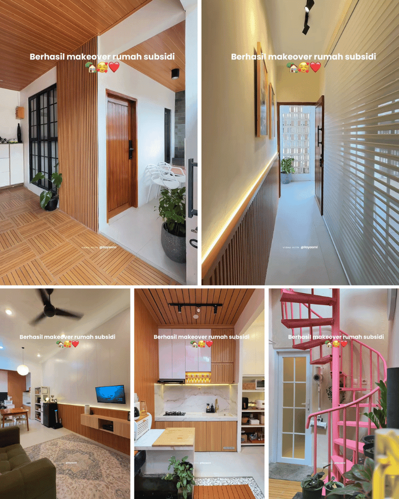 4. Makeover Rumah Subsidi dengan Nuansa Kayu Natural