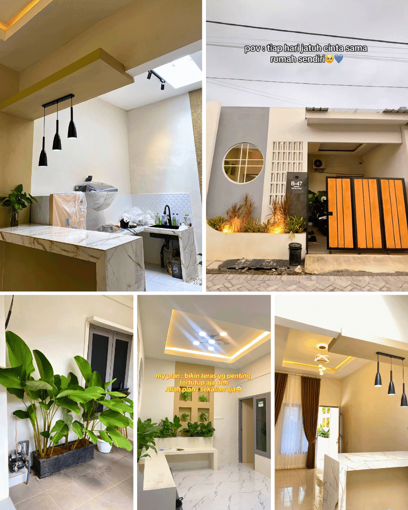 5. Desain Open Space dengan Plafon Modern