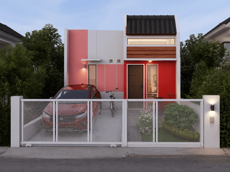 10. Pagar Mesh Putih Modern Transparan