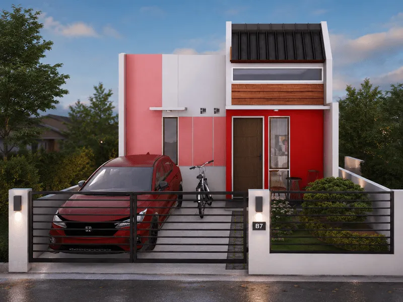 8. Pagar Besi Horizontal Rapi Tampak Hangat