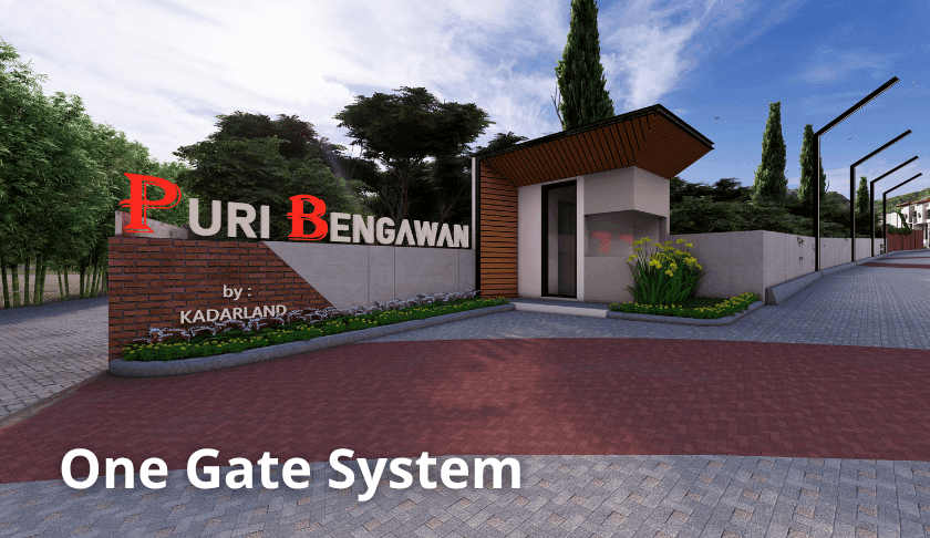 Pos security dan sign nama di pintu masuk puri bengawan (1)
