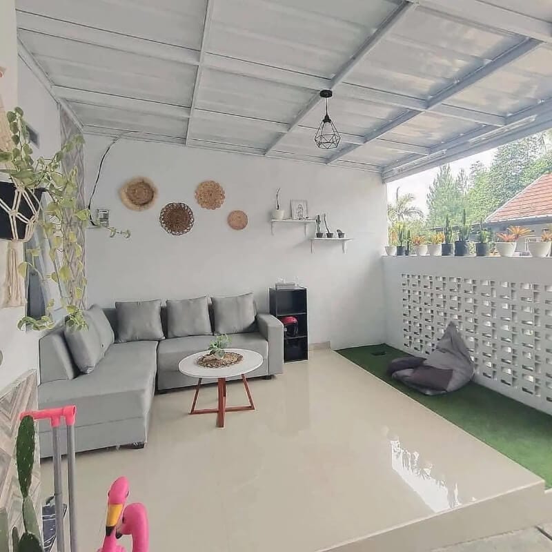 1. Konsep Ruang Keluarga Terbuka dengan Bean Bag