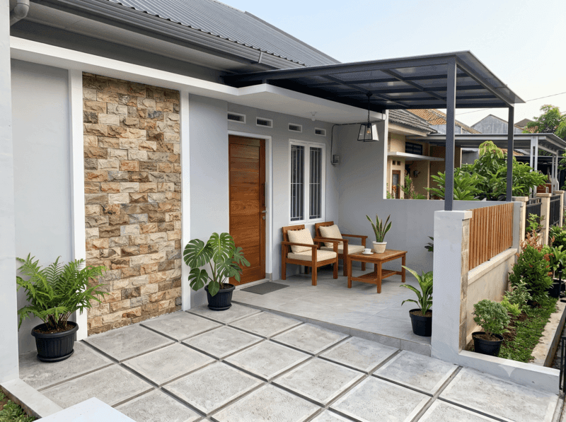 3. Tampilan Premium dengan Sentuhan Batu Alam